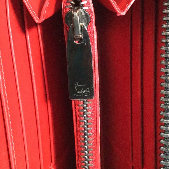 EUC. CHRISTIAN LOUBOUTIN Panettone Spike Long Zip Around Wallet in Black Multi - Picture 10 of 15